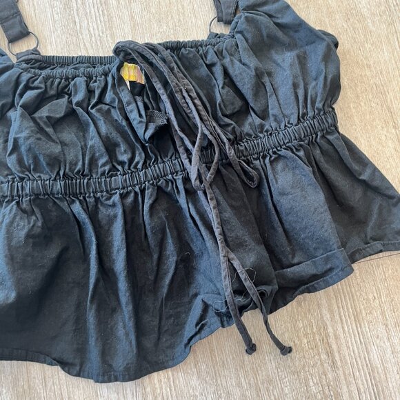 Womens Urban Outfitters Black Cropped Tank Top - L - Picture 4 of 6